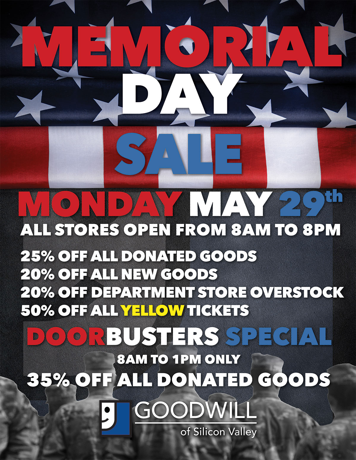 Memorial Day Sale 2023 Goodwill of Silicon Valley